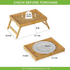 Youpehom Bed Tray Table with Folding Legs, Bamboo Breakfast in Bed for Kitchen Serving Tray, Sofa, Eating, Used As Laptop Desk Snack Tray (4 Pack, Bamboo Color)