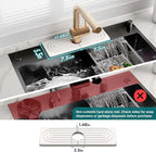 eormoe Faucet Mat for Kitchen Sink - Wider Diatomite Fast Drying Stone Sink Tray, Super Absorbent, Prevents Moisture Buildup - Faucet Splash Guard for Bathroom Counter (Light Grey, 15x5.3inch)