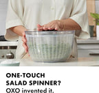 OXO Good Grips Salad Spinner | Lettuce Spinner | Fruit Washer | Fruit Washing Bowl with Strainer | Vegetable Cleaner | Salad Cleaner | Lettuce Washer | 6.22 Quart Capacity (Pack of 4)