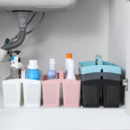 rejomiik Portable Shower Caddy Basket Plastic Cleaning Caddy Organizer Storage Tote with Handle for Bathroom, College, Dorm Room Essentials, Black