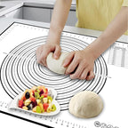 Silicone Baking Mat,32x24" Extra Large Pastry Mat for Rolling Dough Kneading Sourdough Bread Baking Supplies Black 0.45mmT