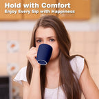 Urbanstrive 16 oz Large Coffee Mugs Set of 4 Ceramic Coffee Mug White Coffee Cups Tea Cups Idea Gift for Women Men House Warming Gifts New Home Office, Dark Blue 4 Pack