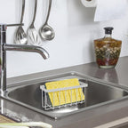 SHFKS Sponge Holder for Kitchen Sink,Sink Sponge Holder,Sink Caddy, Soap Holder,Bathroom,Scrubbers (Mat Silver)