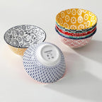 vancasso SELENE 24 oz Cereal Bowls set of 6, Ceramic Soup Bowls for Kitchen, Dishwasher & Microwave Oven Safe- for Cereal, Soup, Pasta, Salad, Vivid Floral Design Bowl Set