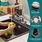 eormoe Kitchen Sink Splash Guard – Stone Diatomite Faucet Drying Matt, Modern Kitchen Sink Accessories for Counter (Dark Grey, 23.6"x3.9")