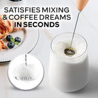 Zulay Kitchen Powerful Milk Frother Wand With 4 AA Duracell Batteries - Ultra Fast Handheld Drink Mixer - Electric Whisk Foam Maker for Coffee, Lattes, Cappuccino, Matcha & Creamer