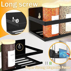 Magnetic Spice Rack Organizer for Fridge Seasoning Organizer for Kitchen storage with Screw Magnetic Shelf with Hook for Refrigerator and Oven (4pack-Black)