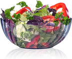 Fasmov 4 Pack Plastic Serving Bowls, Plastic Salad Mixing Bowls, 74oz Break Resistant Plastic Bowls for Salad, Fruit, Popcorn, Chip and Dip, Multicolor