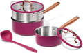 CAROTE Stainless Steel Saucepan Set, 2 Sauce Pans, Purple