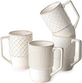 getstar Ceramic Coffee Mugs Set of 4 with Large Handles, Tall Coffee Cups 17OZ Gift Set for Men Women, Porcelain Mug for Latte, Hot Tea, Cappuccino, Milk, Cocoa, Microwave & Dishwasher Safe