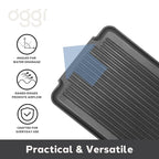 Oggi Dish Drain Board & Drying Rack Tray for Kitchen - Ideal Rigid Drainboard, Plate & Glass Drainer Tray, Dish Drain Boards for Kitchen Counter, 12.75 x 17.25 - Black