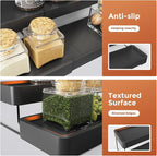 Expandable Spice Rack Organizer - 3 Tier Adjustable Spice Organizer for Cabinet & Countertop - Easy Visibility - Black