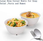 Homestockplus Unbreakable Cereal Bowls 30 OZ Ramen Bowl Microwave and Dishwasher Safe BPA-Free Eco-Friendly Deep Soup Bowl for Cereal, Salad, Soup, Rice（NOT CERAMIC） [Set of 8]
