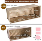 Pullman Loaf Pan with Lid - 2 Pack 2.2LB & 1LB Dough Capacity Nonstick Bread Pans for Homemade Sandwich, Toast & Sourdough Bread, 13x5 & 8x4 Corrugated Bread Loaf Pan with Cover, Golden