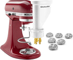 KitchenAid Ksmpexta Gourmet Pasta Press Attachment with 6 Interchangeable Pasta Plates, White