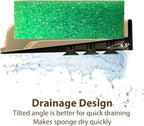 Sponge Holder for Scrub Daddy with Suction Cups and Drain Spout Kitchen Sink Caddy Organizer, Soap Dishes Holder Accessories Rack, Dishwasher Safe - 4.7"x4.7", Sand Color