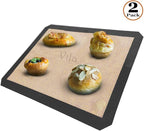 Vila 2 Pack Baking Mats, 12” x 17”, Tray Pan Liner for Healthy Dishes, Reusable Non-Stick Cookie Sheets, Perfect for Macarons, Dog, Cat, Parrot Treats, Pastry, Bread, Bun making