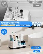 Toothbrush Holders for Bathroom Counter - Detachable Bathroom Organizer and Storage Electric Toothbrush and Toothpaste Holder, Bathroom Decor Accessories for Countertop, Shower, Sink
