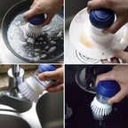 CELOX 2 Pack Dish Brush with Soap Dispenser for Kitchen Cleaning, Kitchen Brush for Dish Pot Pan Sink Cleaning