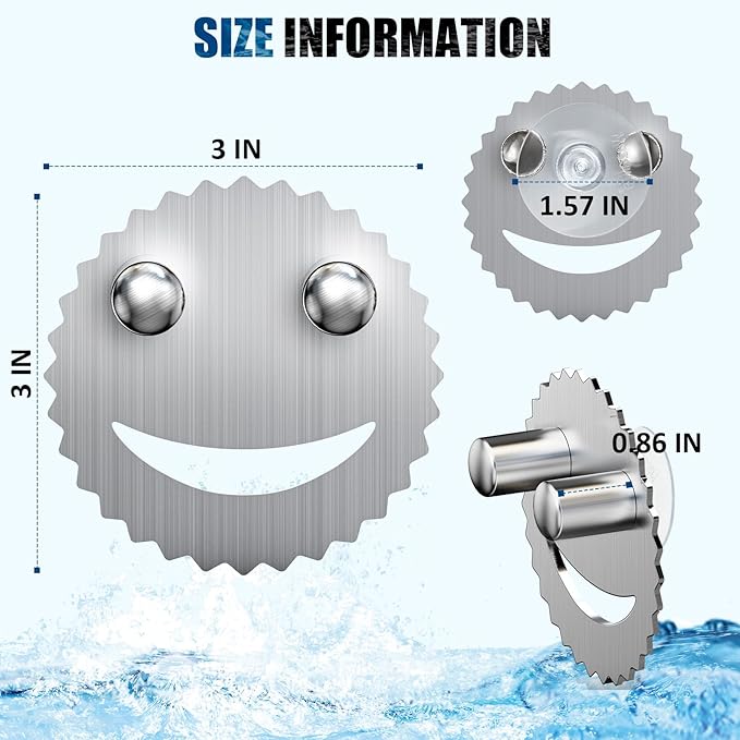 Stainless Steel Scrubber Smiley Face Dish Sponge Holder, Silver Sink Caddy Organizer Storage with Suction Cup for Kitchen, Rv Apartment Kitchen Accessories Decor