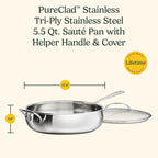 Cuisinart PureClad™ Triple Ply Stainless Steel 5.5 Qt. Saute Pan w/Cover
