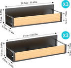 6 Pack Magnetic Spice Storage Rack Organizer for Refrigerator and Oven, Wood Fridge Organizers and Storage
