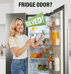 Refrigerator Deodorizer - Long Lasting Fridge Odor Eliminator and Smell Absorber, No Need Baking Soda Replacement, Works as Freezer Freshener & Organizer Accessory Green