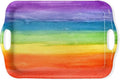 Serving Tray Decorative Tray with Handles Multi-Purpose Rectangular Serving Trays for Restaurant, Parties, Coffee Table, Kitchen - Rainbow Stripes