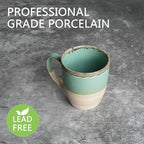 Bosmarlin Ceramic Coffee Mug Set of 4, 17 Oz, 5 Colors to Choose, Tea Cups, Dishwasher and Microwave Safe, Reactive Glaze (Green)