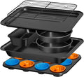 Nonstick Baking Pans Set, 19 PCS Stackable Bakeware Sets, Oven Pan Set Includes Baking Tray, Cookie Sheet, Cake Pans, Loaf Pan, Muffin Pan, Silicone Cups