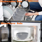 Unbreakable Wheat Straw Cereal Bowls Set of 4, 24 OZ Microwave and Dishwasher Safe Lightweight Soup and Salad Bowl Sets, Reusable Dessert Bowls for Rice, Pasta, Snack, Fruit, BPA Free (Gray)