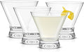 JoyJolt Afina Stemless Martini Glasses Set of 4, 8.5oz Liquor Drinking Glasses for Cocktail and Margarita, Bar Glass Cups, Glass Dessert Cups