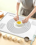 Silicone Pastry Mat with Measurements, 28" x 20" Extra Large Silicone Baking Mat, Non-slip Pastry Rolling Sourdough Baking Mat, Bread Rolling Dough Mats Sheet for Fondant,Pizza,Pie,Cookies