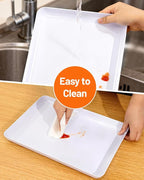 YOUBET 8 PCS Plastic Serving Trays - White Trays for Serving Food - Super Strong Disposable Platters, Heavy Duty Plastic Trays for BBQ, Picnic, Party, Wedding