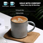MONITO Coffee Mugs Set of 6, 16 oz Mugs Set, Ceramic Coffee Cups with Large Handles, Suitable for Lattes, Hot tea, Cappuccinos, Mochas and Cocoa, Smoky Blue