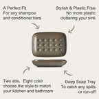 Miamolo Soap Dish for Shower, Ceramic Bar Soap Holder, Soap Saver Non-Slip, Decorative Sponge Tray for Bathroom Kitchen Sink Bathtub, Multi-Purpose, Raised Pattern - Keep Soap Dry, Brown