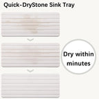 NiuYichee 2 PCS Water Absorbent diatomite Coasters, 9.5" x 4" Water Absorbing Stone Tray for Sink, Stone Drying mat for Kitchen Counter, Stone soap Tray Used for Hand Soaps & toiletries & Plants