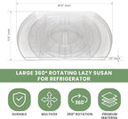 NOSTA Home Rotating Lazy Susan for Refrigerator - Square Lazy Susan - Refrigerator Lazy Susan Organizer - Rotating Fridge Organizer - Large (16.5x11)