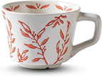 Ceramic Mug 11 oz Unique Luxurious Cup, Mug for Coffee Milk Latte Cappuccino Tea, Office Home Dishwasher Microwave Freezer Safe Stoneware Handmade Minimalis Cup Red