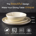 AmorArc Ceramic Dinnerware Sets,Handmade Reactive Glaze Stoneware Plates and Bowls Sets,Highly Scratch Resistant | Dishwasher & Microwave Safe Dishes Set,Service for 6 (18pc)