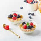 Qeirudu 6 oz Mini Clear Plastic Bowls, 80 Pack Disposable Hard Plastic Party Serving Bowls for Fruit, Desserts, Parfaits, Ice Creams, Snacks