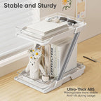 2 Pack Bathroom Organizers and Storage - Multi-Purpose,2-Tier Clear Pull Out Organization for Bathroom,Under Sink,Kitchen,Vanity,Countertop,Cabinet,Pantry & Medicine Cabinet,White
