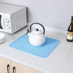 MicoYang Silicone Dish Drying Mat for Multiple Usage,Easy clean,Eco-friendly,Heat-resistant Silicone Mat for Kitchen Counter or Sink,Refrigerator or Drawer Liner Light Blue 2XL 24 inches x 18 inches