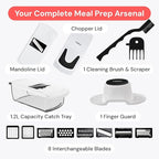 Fullstar All in One Vegetable Chopper and Mandoline Slicer - Food Chopper with Container and Julienne Slicer, Fruit Slicer, Veggie Cutter, Kitchen Gadgets & Gift for Mom (8 in 1, White)