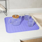 MicoYang Silicone Dish Drying Mat for Multiple Usage,Easy clean,Eco-friendly,Heat-resistant Silicone Mat for Kitchen Counter or Sink,Refrigerator or Drawer Liner Light Purple 2XL 24 inches x 18 inches