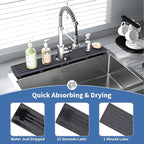 Kitchen Faucet Mat, Diatomite Sink Faucet Mat Splash Guard for Kitchen, Water Absorbing Stone Tray for Sink, Quick Drying Faucet Mat for Kitchen Sink, Absorbent Stone Drying Tray for Bathroom Counter