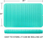 MicoYang Silicone Dish Drying Mat for Multiple Usage,Easy clean,Eco-friendly,Heat-resistant Silicone Mat for Kitchen Counter or Sink,Refrigerator or Drawer Liner Mint 3XL 28 inches x 18 inches