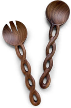 Salt & York Handcrafted Walnut Salad Tongs – Wooden Serving Utensils for Tossing & Serving Salad or Pasta – Natural Wood Kitchen Tools & Gift for Home Entertainers
