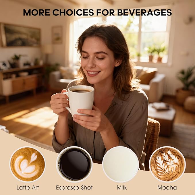 6 Pack Ceramic Coffee Mugs Set, 12 OZ Porcelain Coffee Cups with Handle, Hot Tea, Americano, Mocha, Milk, Latte, Snow, Dishwasher and Microwave Safe, Set of 6 White