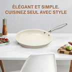 9.25 Inch Ceramic Nonstick Frying Pan Skillet - PFAS-Free, Non-Toxic, Oven Safe & Induction Ready, Aluminum Cookware with Stainless Steel Handle